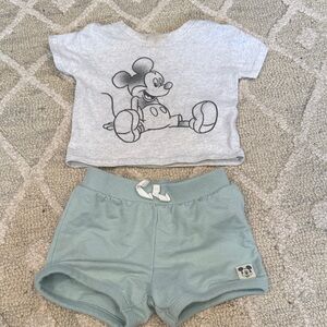 Disney Baby Mickey Mouse two piece set short sleeve top with shorts